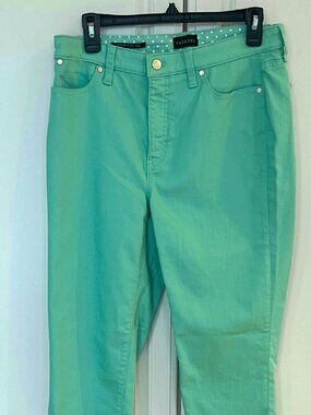 Talbots Ladies Mint Green Cropped Pedal Pusher Jean Pants Size 8